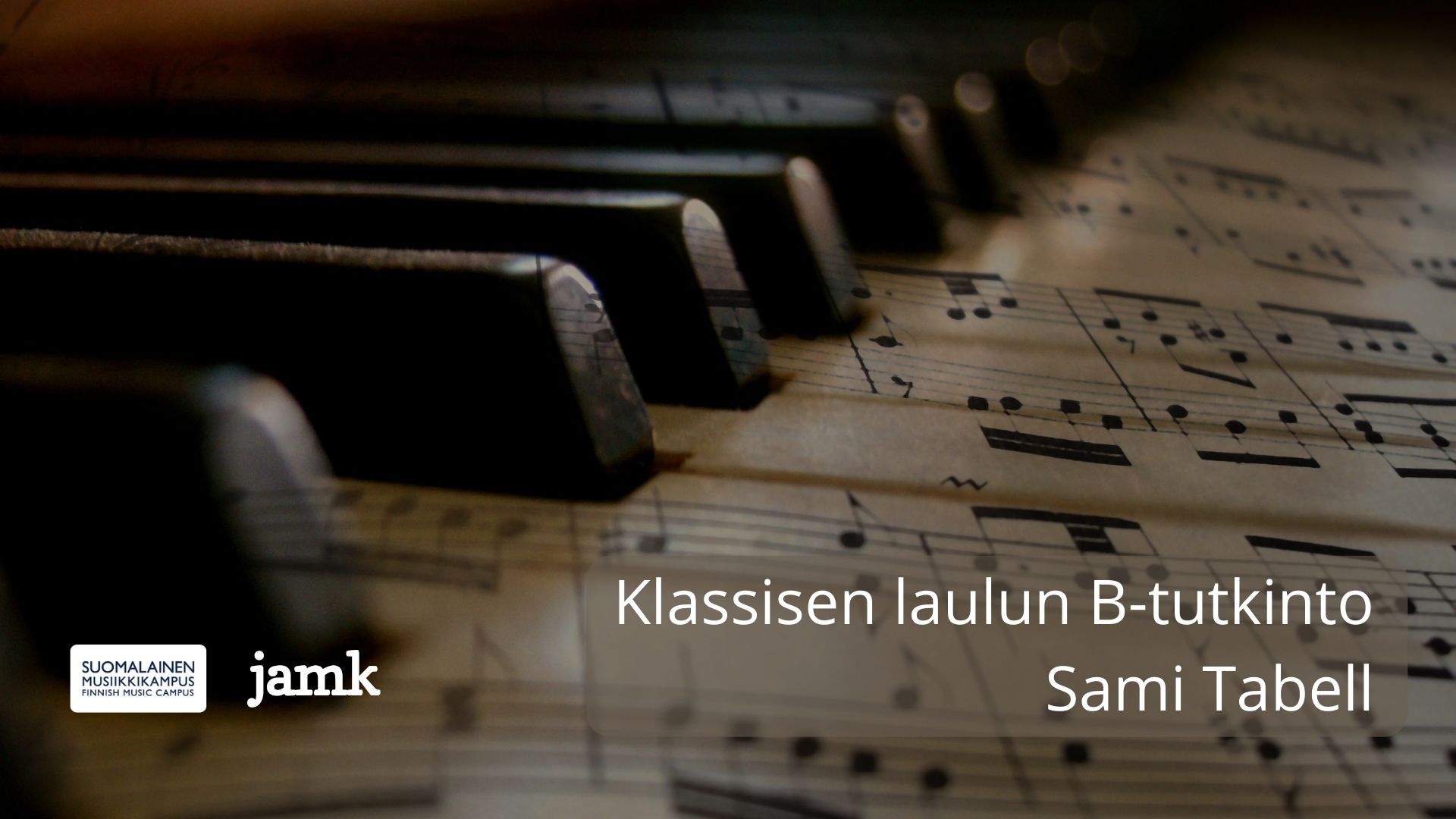 Sami Tabell Laulun B tutkintokonsertti Suomalainen Musiikkikampus