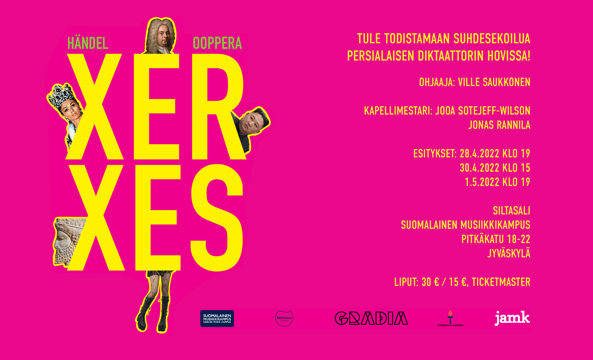 Xerxes-ooppera Jyväskylässä 28.4.-1.5.2022